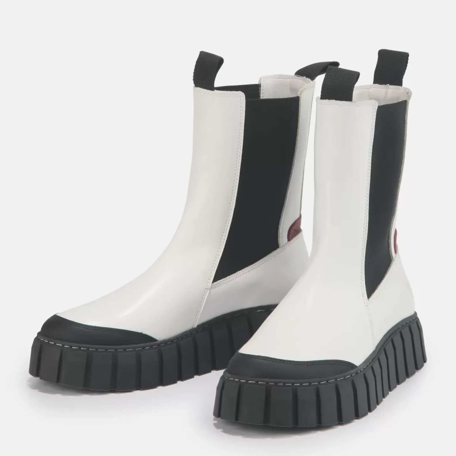 Sale BUFFALO Sunday Bottes Cuir Blanc