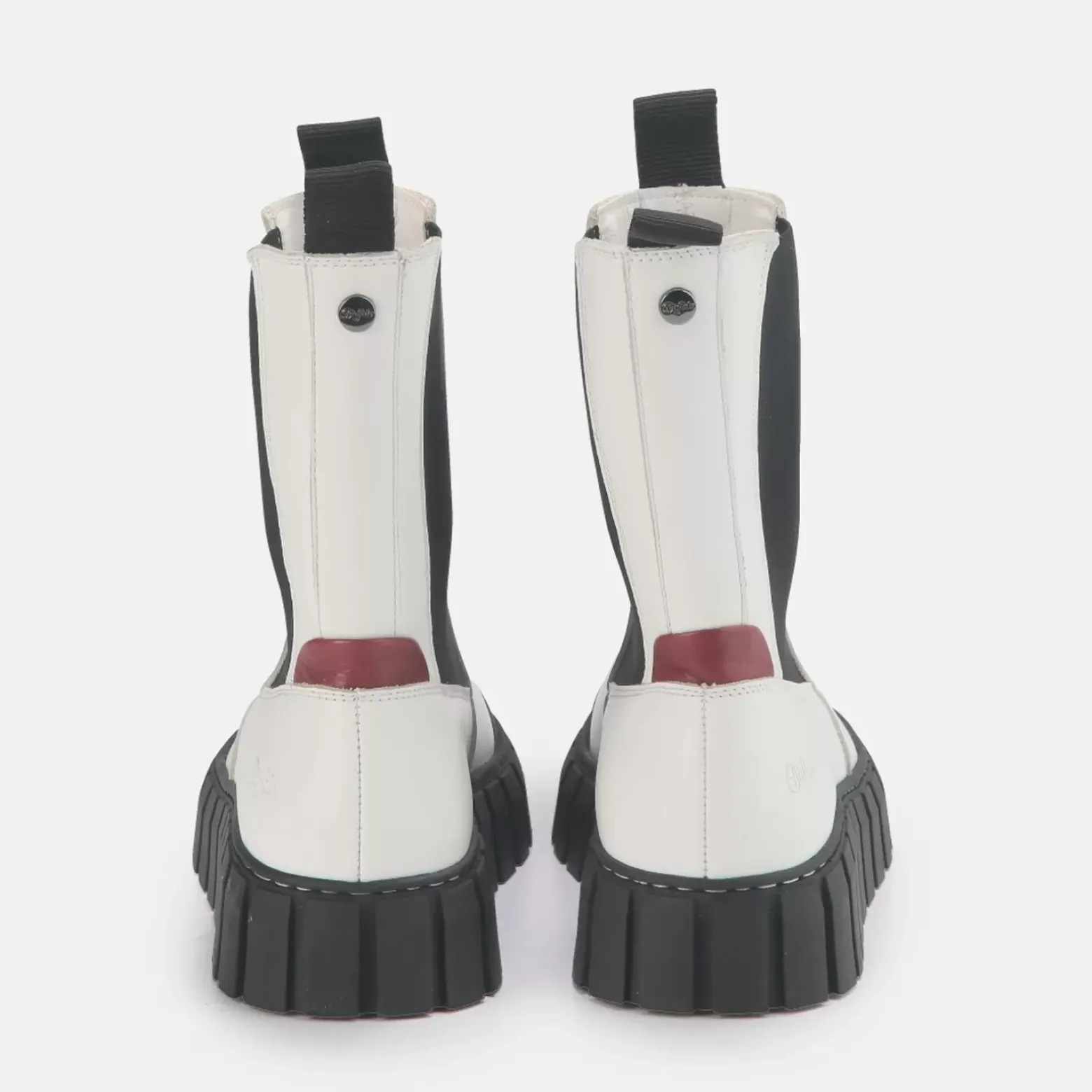 Sale BUFFALO Sunday Bottes Cuir Blanc