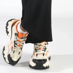 Hot BUFFALO Trail Baskets Basses Veganes/Orange/Noir Creme