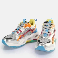 Cheap BUFFALO Triplet Hollow Baskets Basses Vegan Argent/ Violet