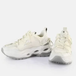 Cheap BUFFALO Triplet Lace Baskets Basses Veganes Blanc/ E Argent