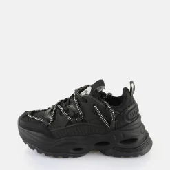 Store BUFFALO Triplet Lace Baskets Basses Veganes Noir